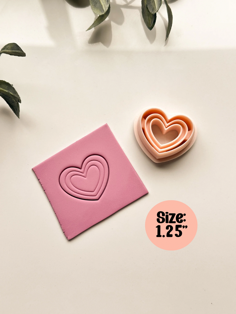 Double Embossed Heart Clay Cutter