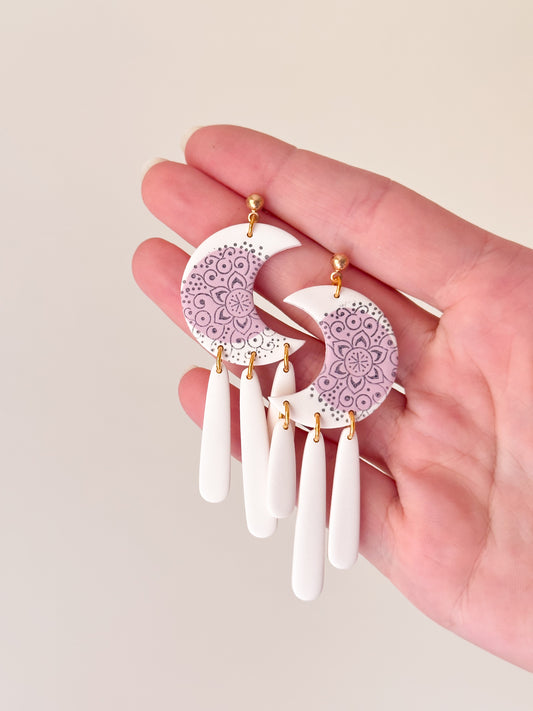 Mandala Moons Earrings