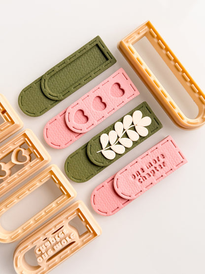 Narrow Stitched Stack Bookmark Clay Cutter