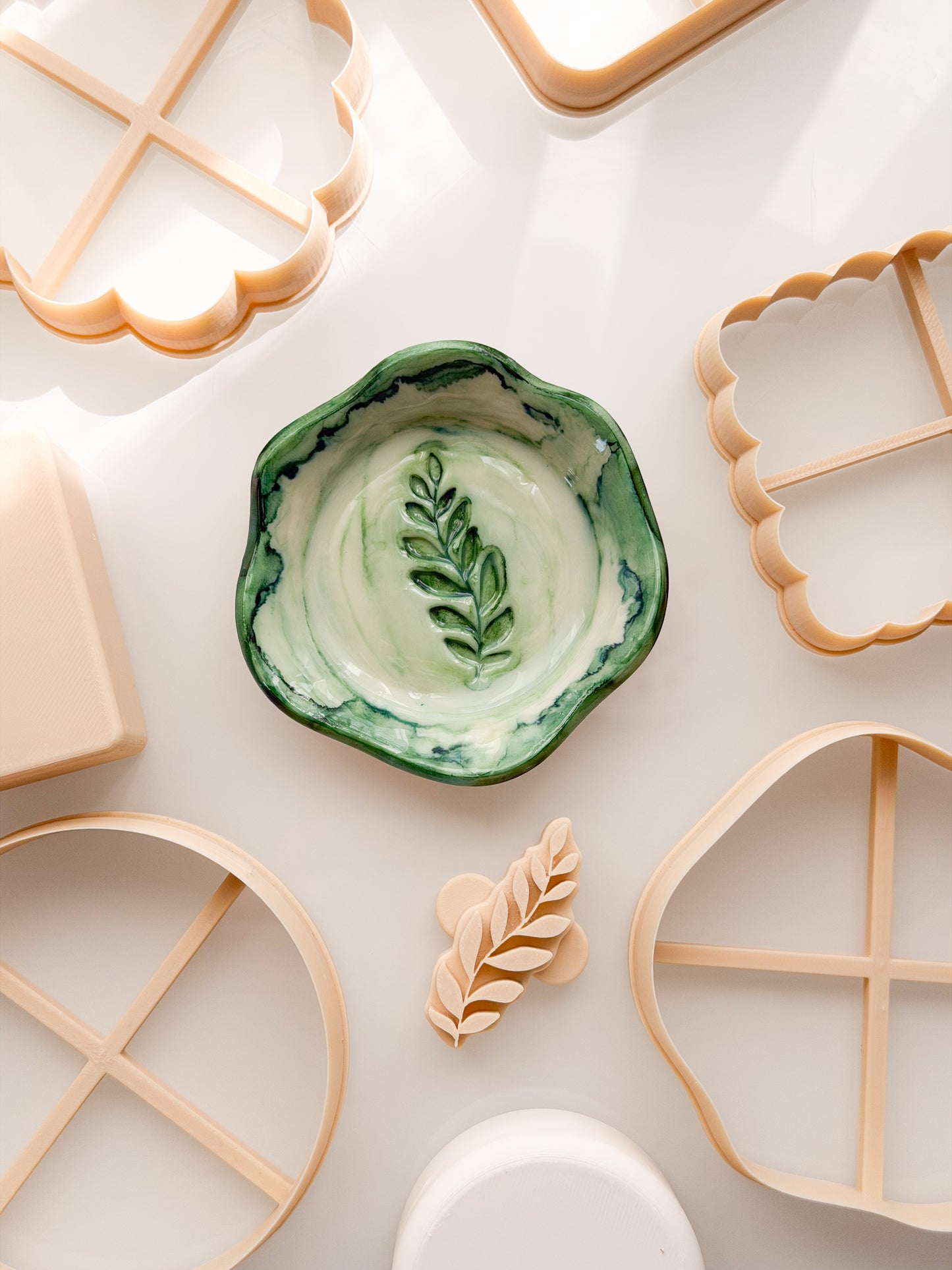 Leaf Stamp for Trinket Dish Polymer Clay Ceramic Pottery