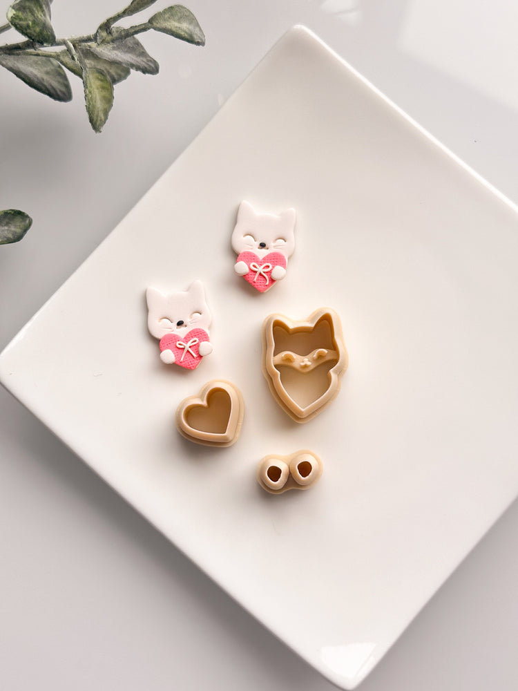 Valentine Cat Clay Cutter Set