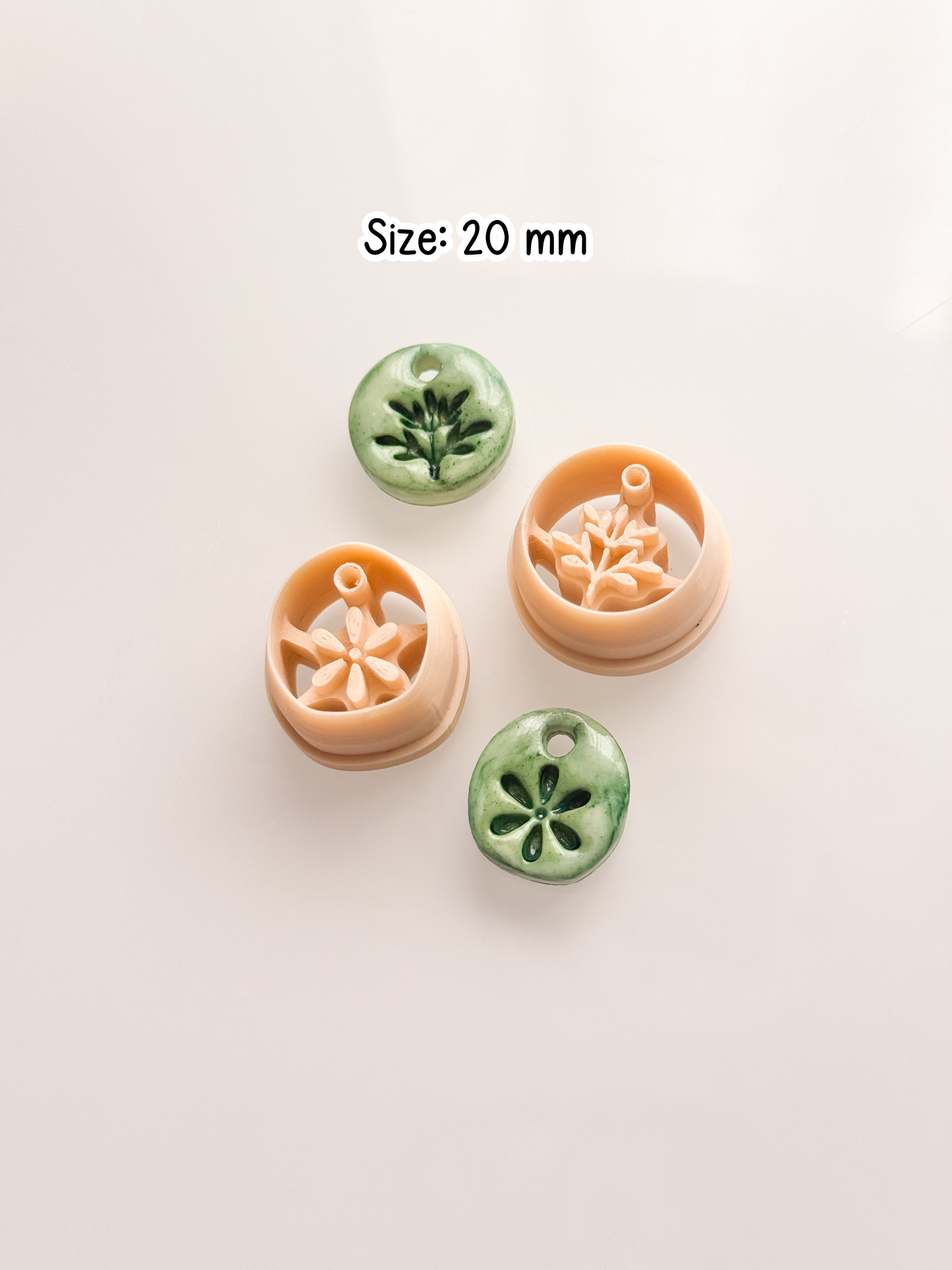 Ceramic Earring Dupe Clay Cutters With Hole Cut Out Polymer Clay Set of 2