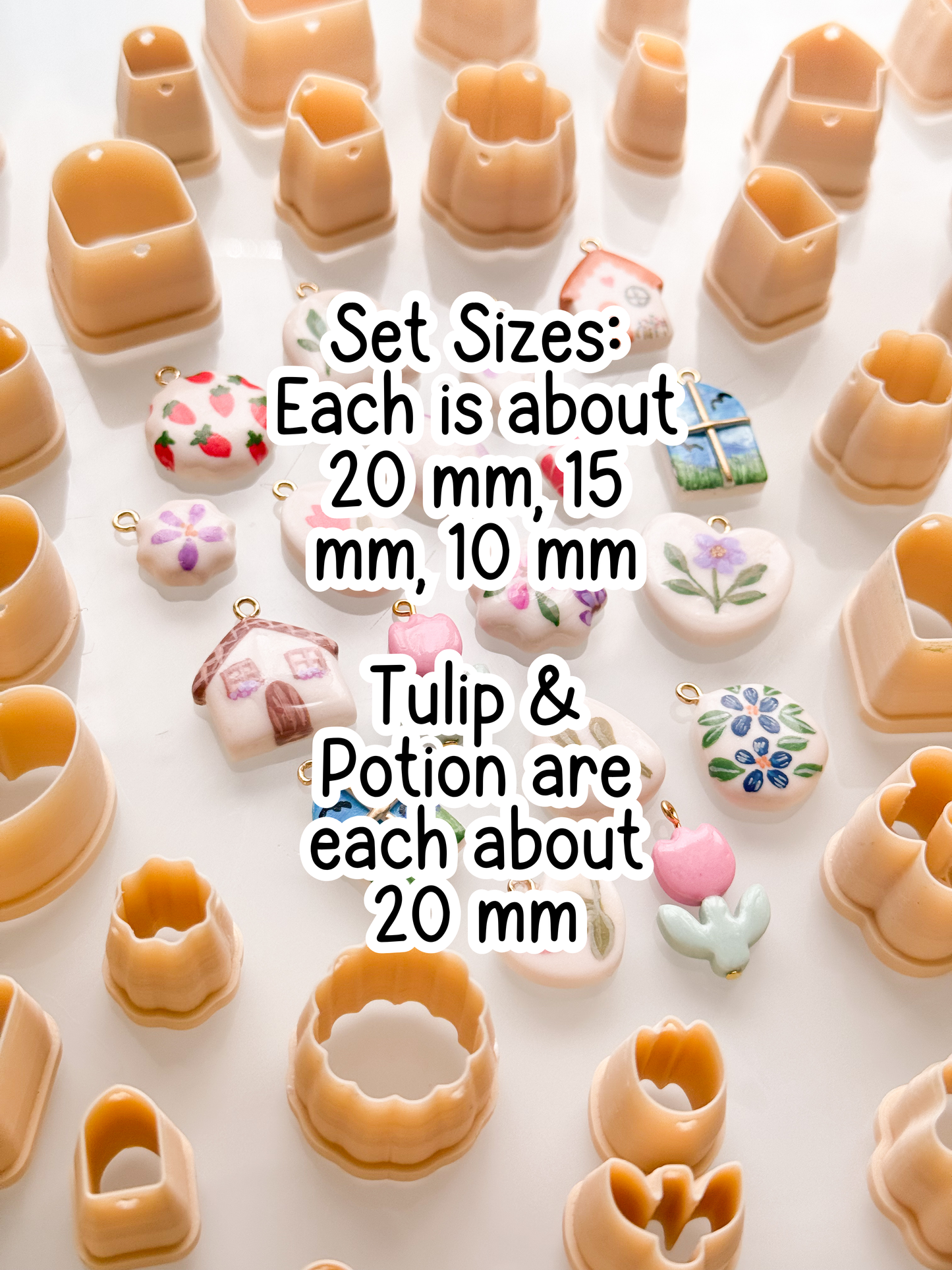 Bead Charm Clay Cutters With Guide Holes/Markers Sets