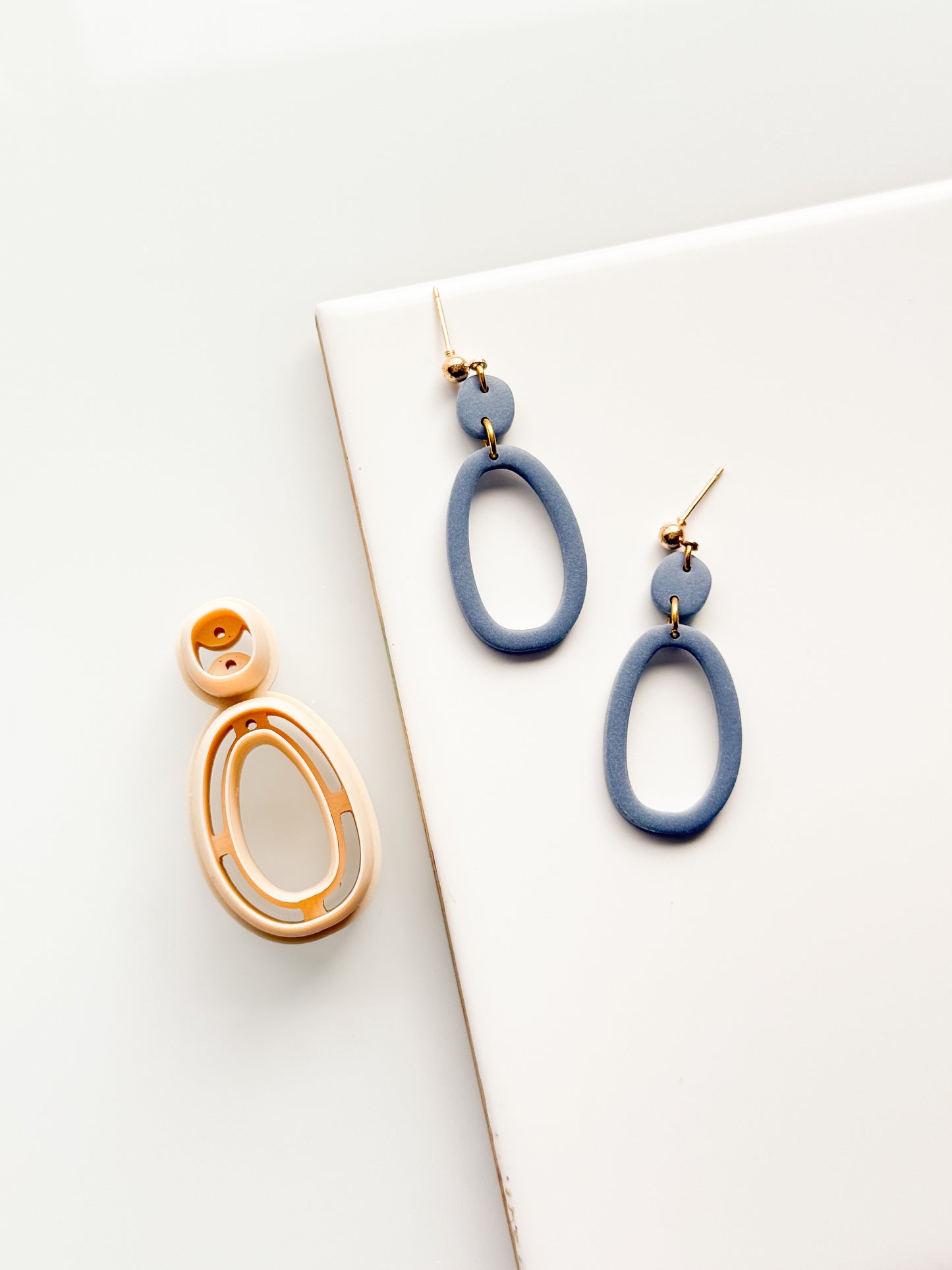 Thin Long Oval Clay Cutter Set - Drill Guides