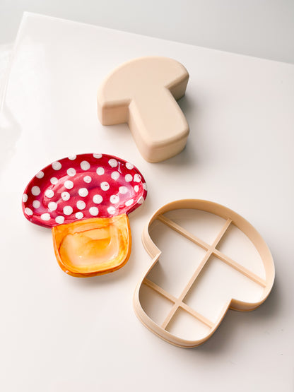 Mushroom Trinket Dish Clay Cutter + Press Polymer Clay Air Dry Clay Ceramic Pottery Cold Porcelain