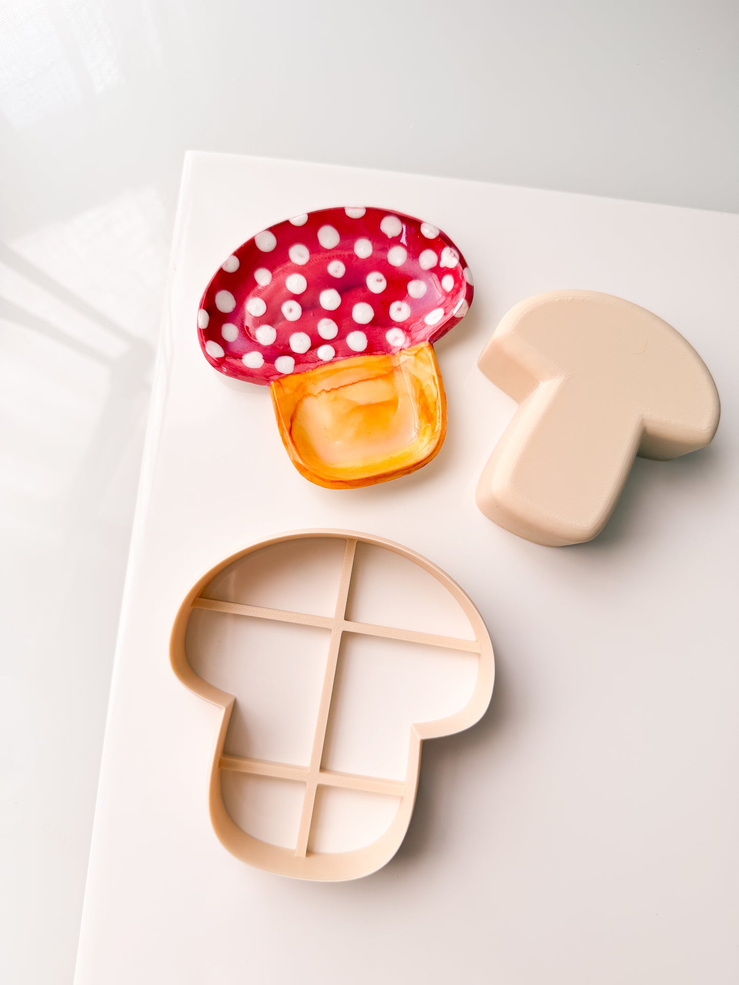 Mushroom Trinket Dish Clay Cutter + Press Polymer Clay Air Dry Clay Ceramic Pottery Cold Porcelain