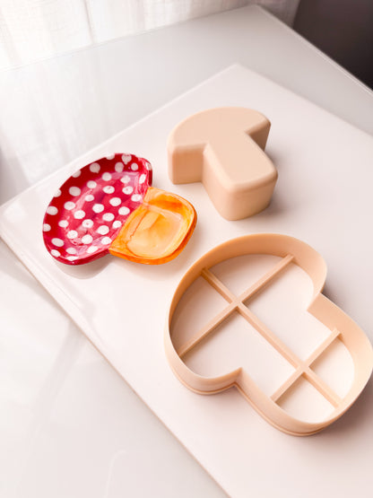 Mushroom Trinket Dish Clay Cutter + Press Polymer Clay Air Dry Clay Ceramic Pottery Cold Porcelain