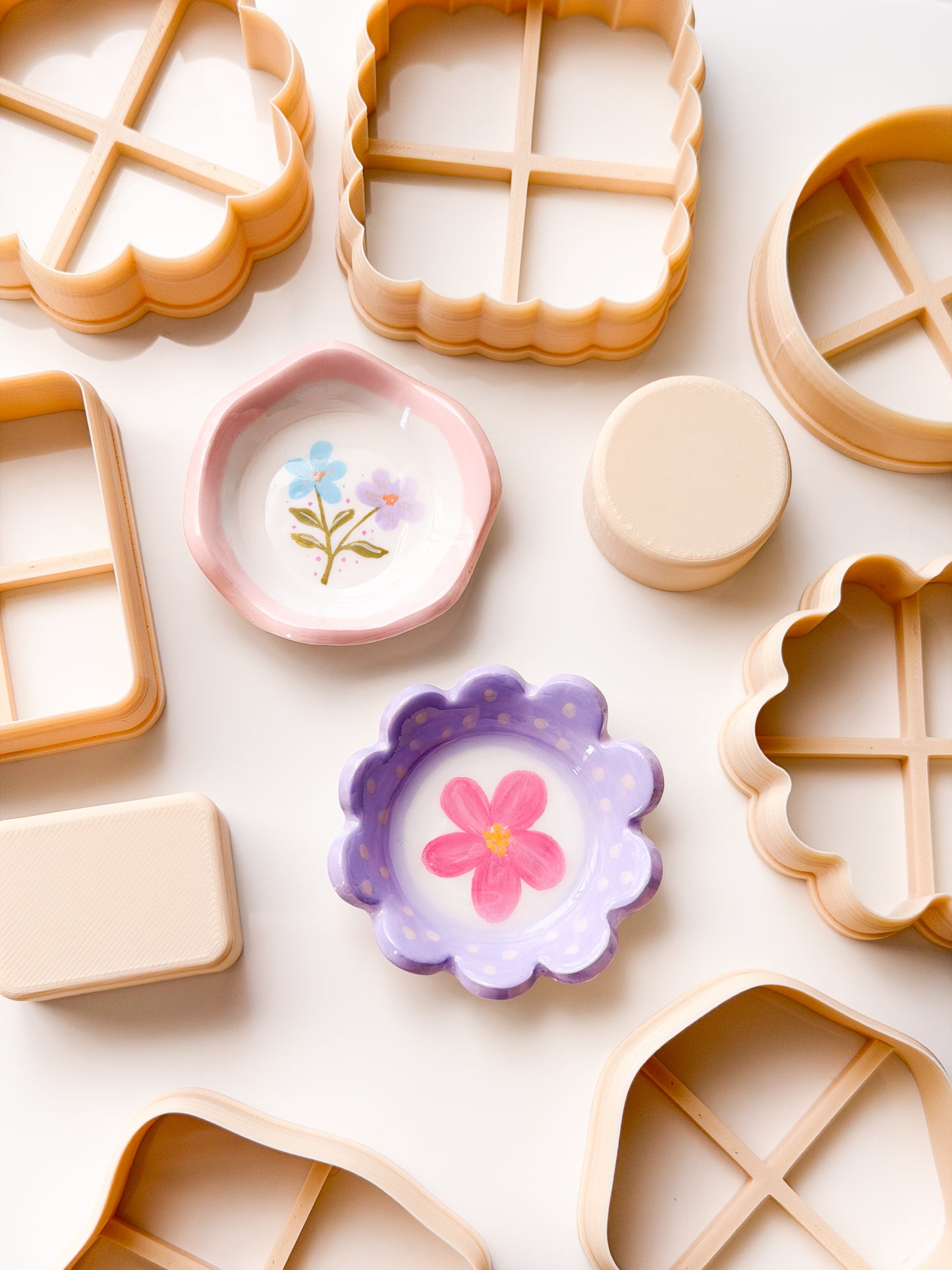 MINI Trinket Dish Clay Cutter + Press Polymer Clay Air Dry Clay Ceramic Pottery Cold Porcelain