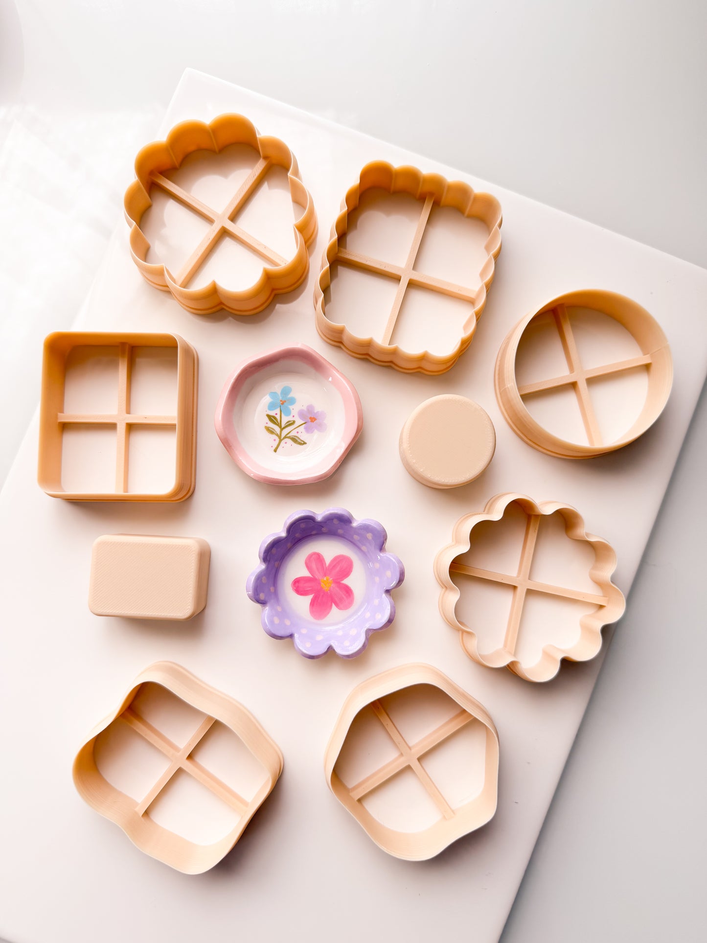 MINI Trinket Dish Clay Cutter + Press Polymer Clay Air Dry Clay Ceramic Pottery Cold Porcelain