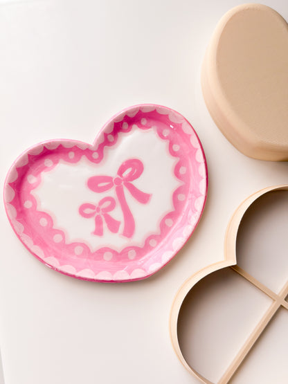 Heart Trinket Dish Clay Cutter + Press Polymer Clay Air Dry Clay Ceramic Pottery Cold Porcelain
