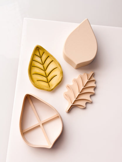 Leaf Trinket Dish Clay Cutter + Press + Stamp Polymer Clay Air Dry Clay Ceramic Pottery Cold Porcelain