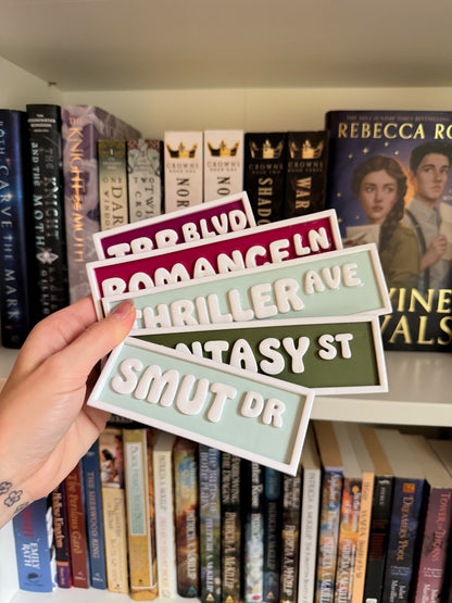 Bookish Road Signs Clay Cutters