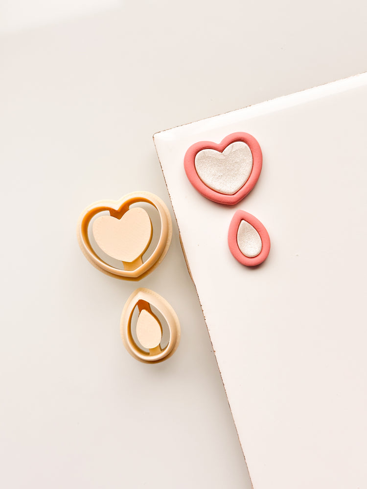 Heart + Teardrop Bezel Clay Cutter Set (4 Pieces)