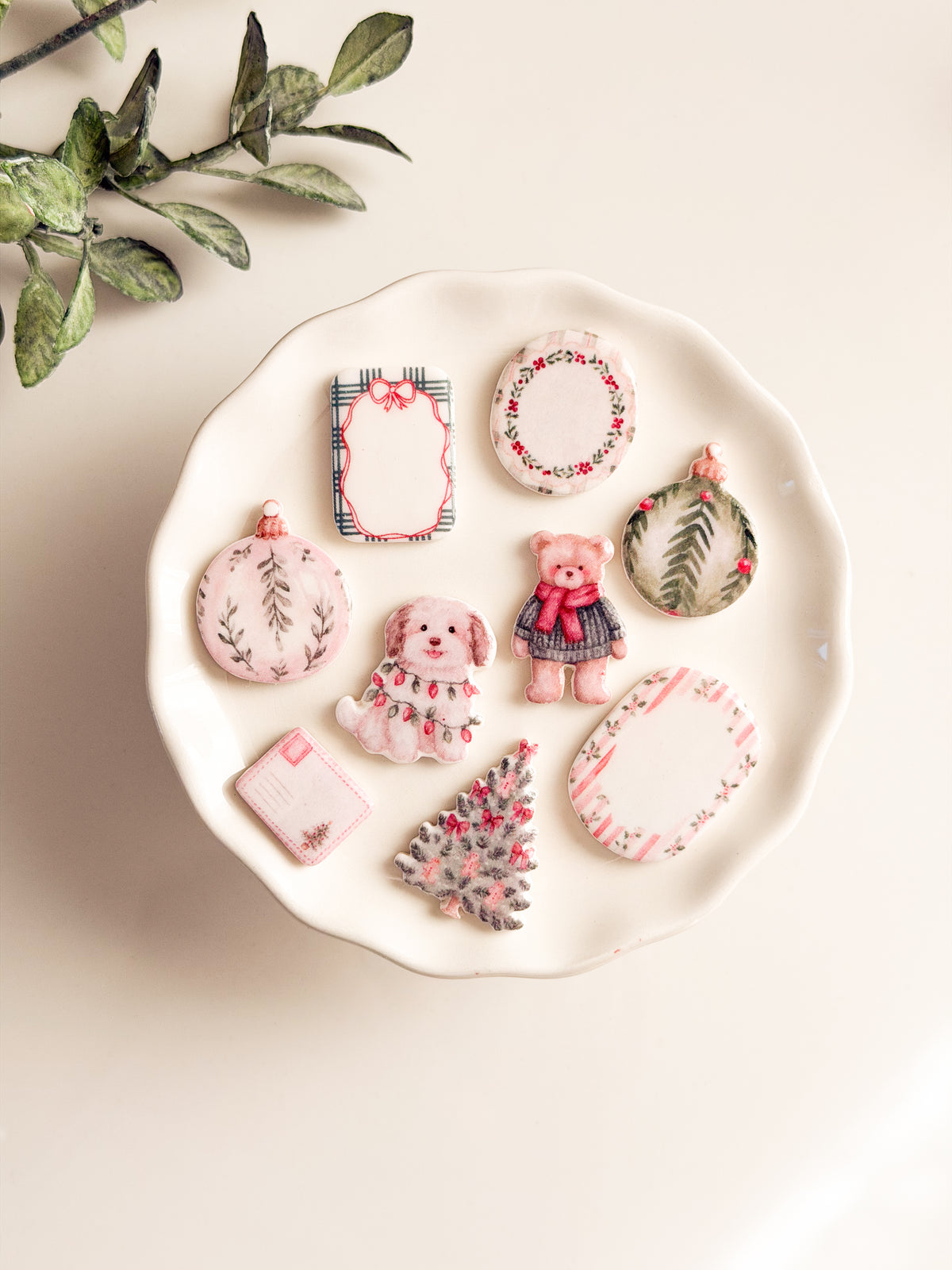Winter Christmas Themed Transfer Sheet + Clay Cutter Combo