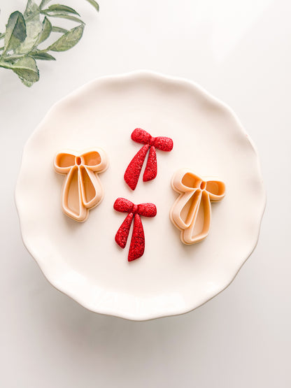 Christmas Mirrored Bows Clay Cutter