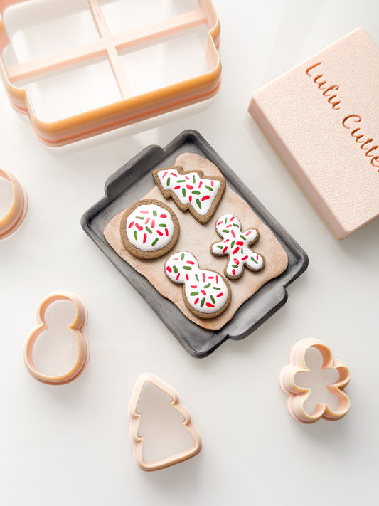 Christmas Cookie Tray Ornament Clay Cutter Set