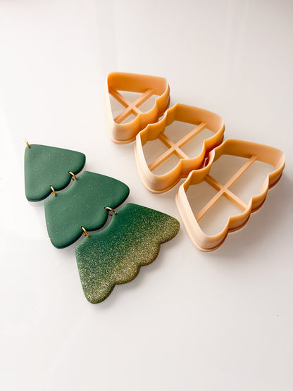 Triple Tree Dangle Ornament Clay Cutter Set