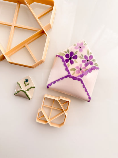 XL Open Envelope Flower Holder Pouch Clay Cutter Polymer Clay Air Dry Clay Ceramic Pottery