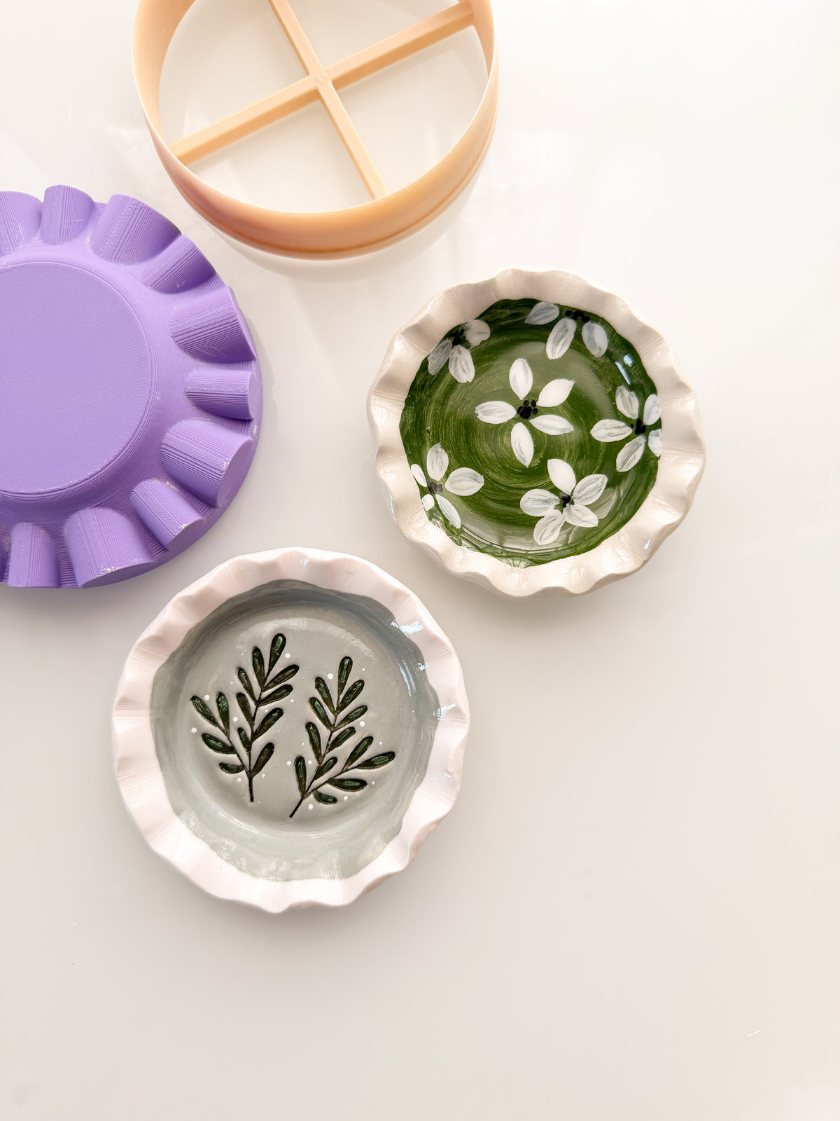 Textured Trinket Dish Press + Clay Cutter Polymer Clay Air Dry Clay Ceramic Pottery