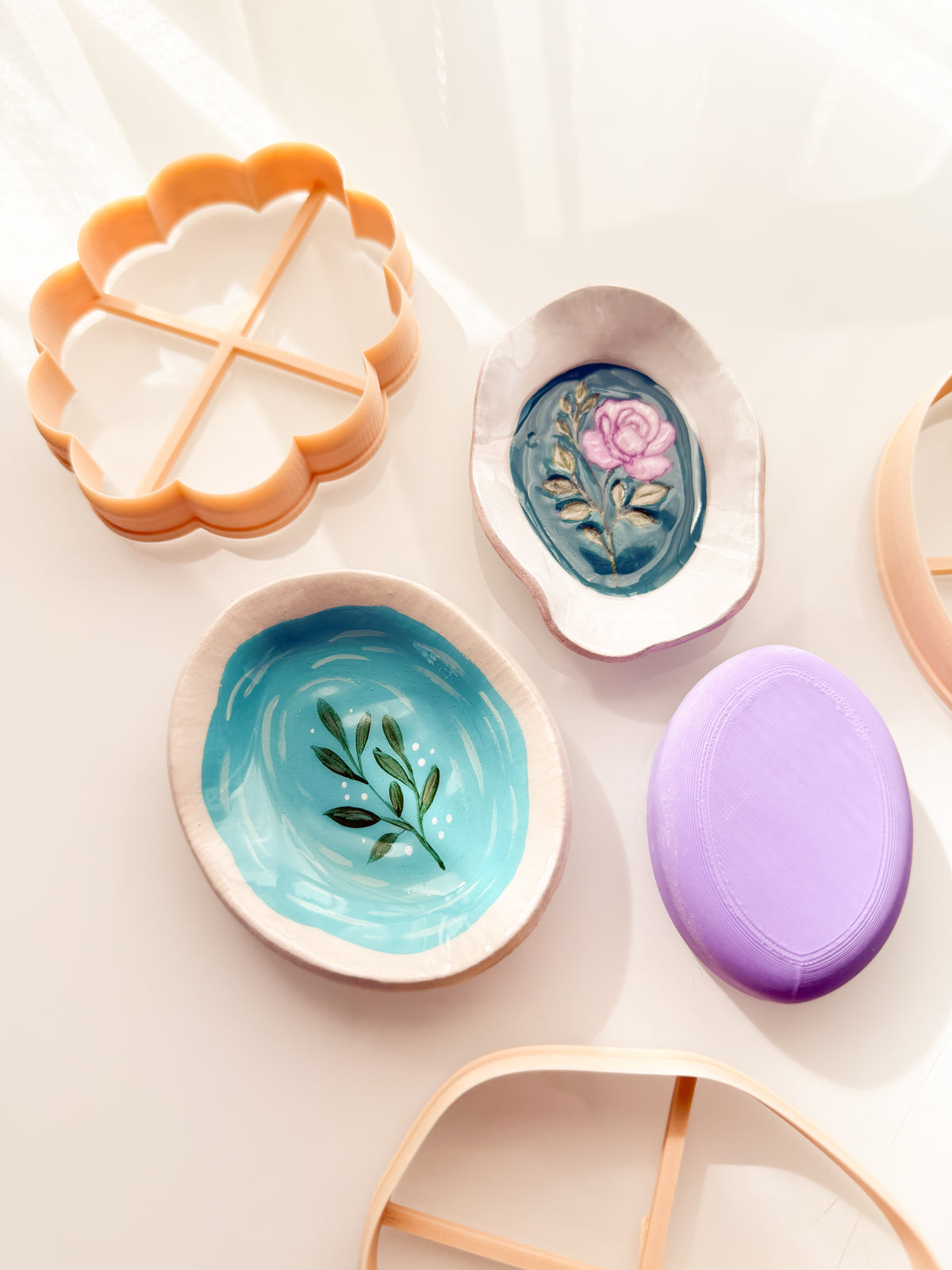Oval Trinket Dish Clay Cutter + Press Polymer Clay Air Dry Clay Ceramic Pottery