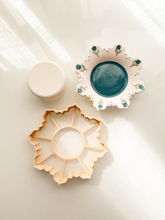 Elegant Trinket Dish + Press Polymer Clay Air Dry Clay Ceramic Pottery