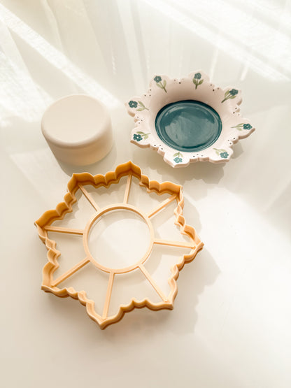 Elegant Trinket Dish + Press Polymer Clay Air Dry Clay Ceramic Pottery
