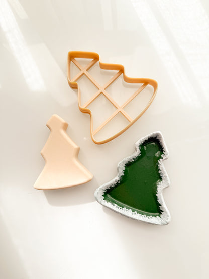 Tree Trinket Dish Clay Cutter + Press Polymer Clay Air Dry Clay Ceramic Pottery Cold Porcelain