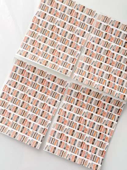 Book Rows Transfer Sheet Single Or 4 Pack