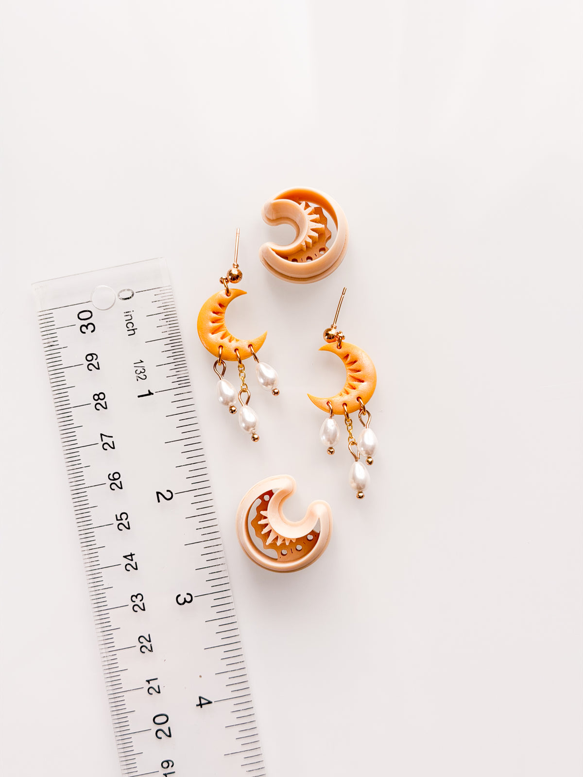 Star Burst Moon Dangle Clay Cutter Set Polymer Drill Guides