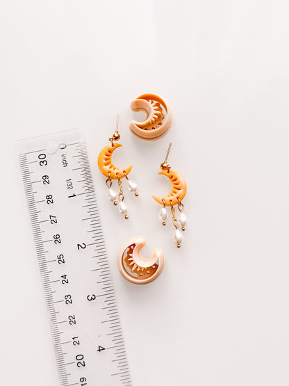 Star Burst Moon Dangle Clay Cutter Set Polymer Drill Guides