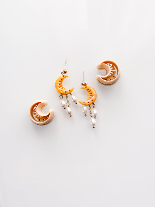 Star Burst Moon Dangle Clay Cutter Set Polymer Drill Guides
