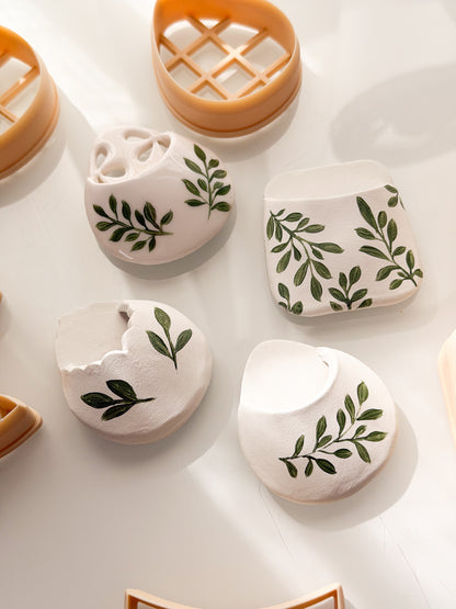 Mini Flower Pouch Magnet Clay Cutter Set Polymer Ceramic Air Dry