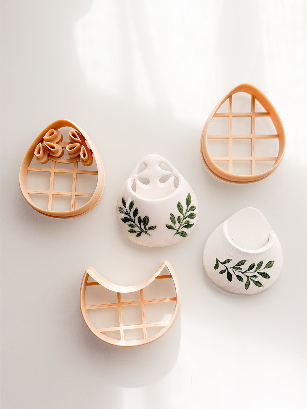 Mini Flower Pouch Magnet Clay Cutter Set Polymer Ceramic Air Dry