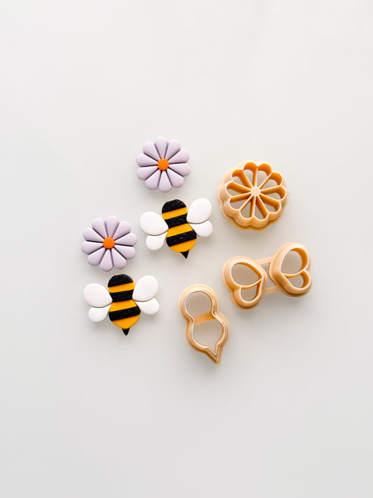 Bee + Flower Clay Cutter