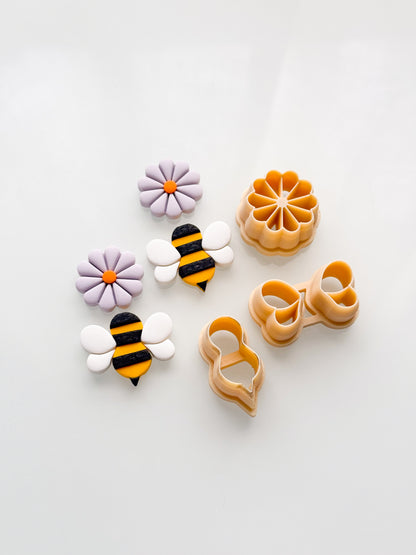 Bee + Flower Clay Cutter