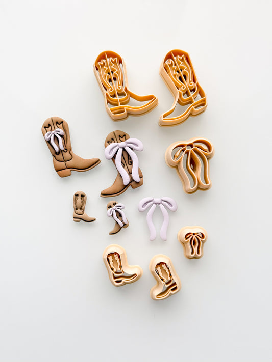 Cowboy Boots + Bows Clay Cutter