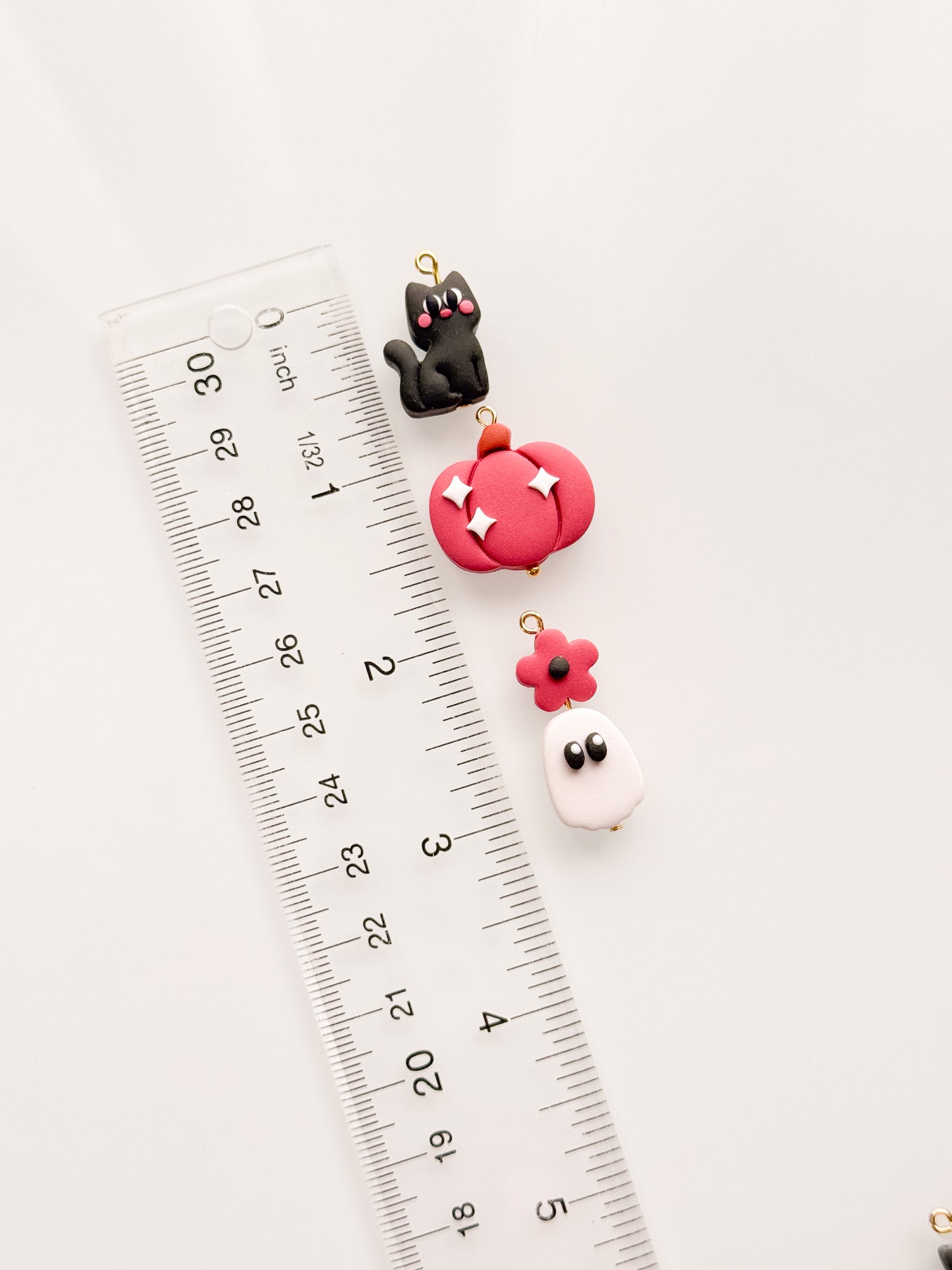 Fall/Halloween Beads Pumpkin Cats Ghost Flowers Clay Cutter