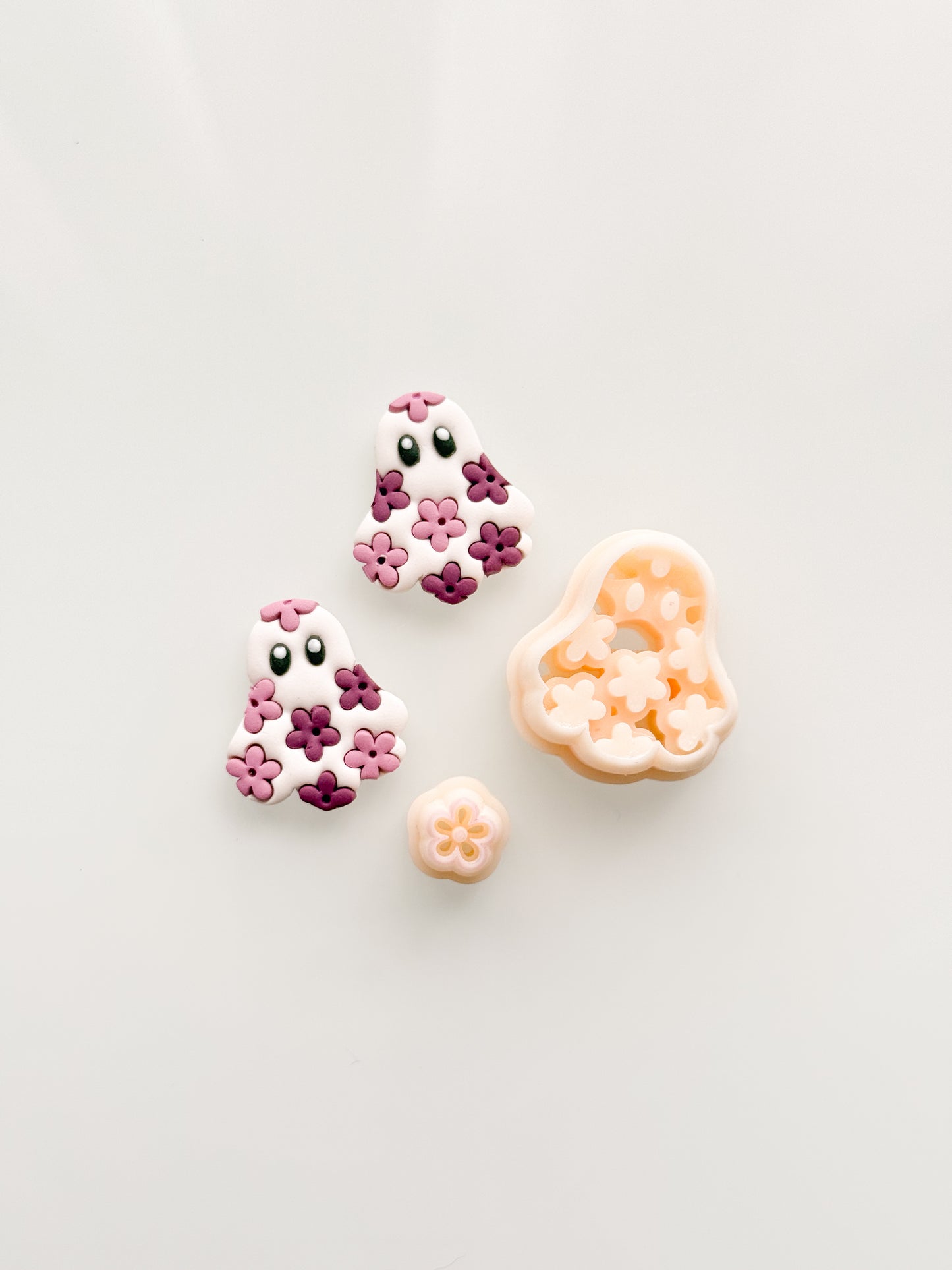Floral Ghost Resin Printed Clay Cutter