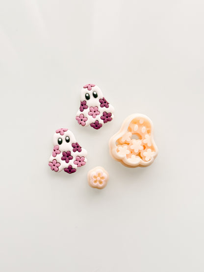 Floral Ghost Resin Printed Clay Cutter