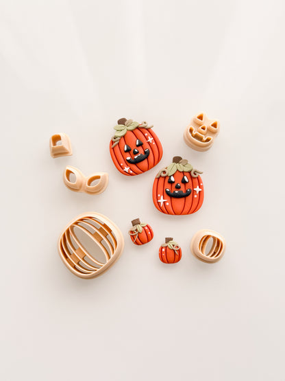 Pumpkin + Jack O'Lantern Face Clay Cutter