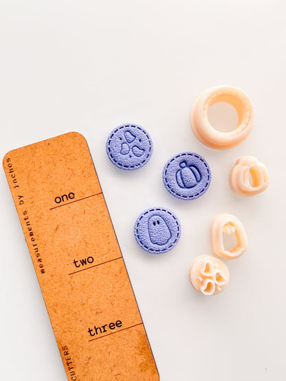 Stitched Circle + Halloween Stamps Clay Cutter