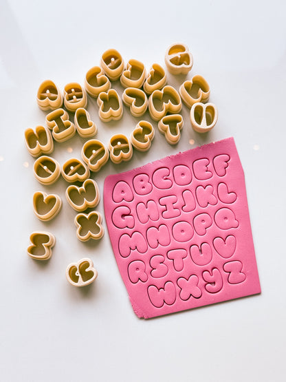 Bubble Letter Clay Cutters A - Z