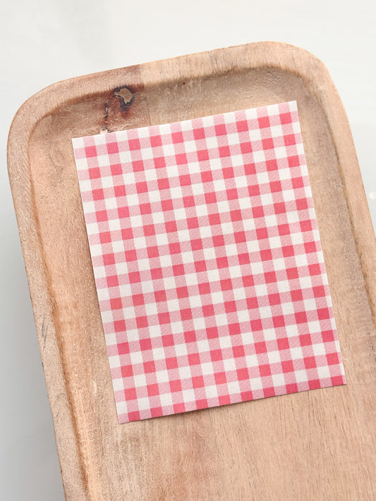 Feuille de transfert GINGHAM rose 1