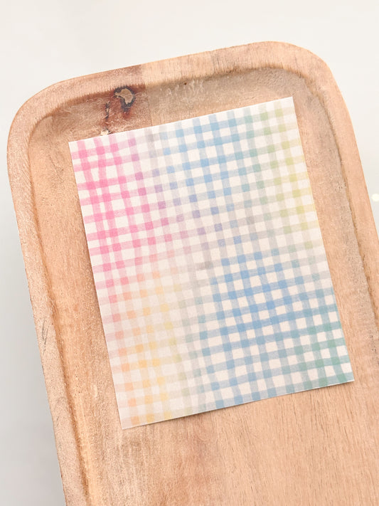 Feuille de transfert arc-en-ciel GINGHAM