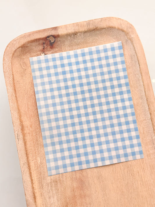 Feuille de transfert GINGHAM bleu