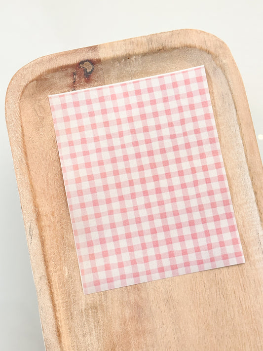 Feuille de transfert GINGHAM Pink 4