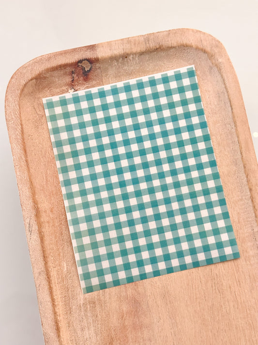 Feuille de transfert GINGHAM verte