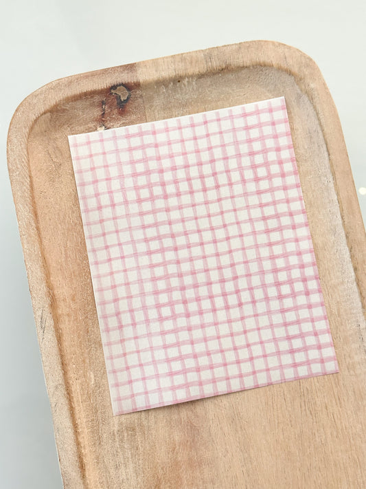 GINGHAM Pink 5 Transfer Sheet