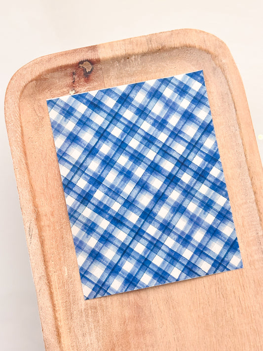 PLAID Blue Transfer Sheet