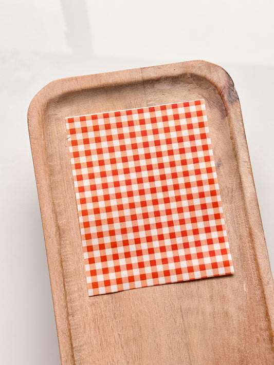 GINGHAM Orange Transfer Sheet